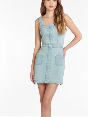 NWT Amanda Uprichard Archie Denim Mini Dress. Small